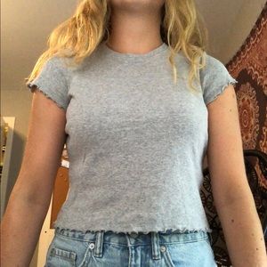 3for$20/Gray Brandy Melville Lettuce Edge T shirt